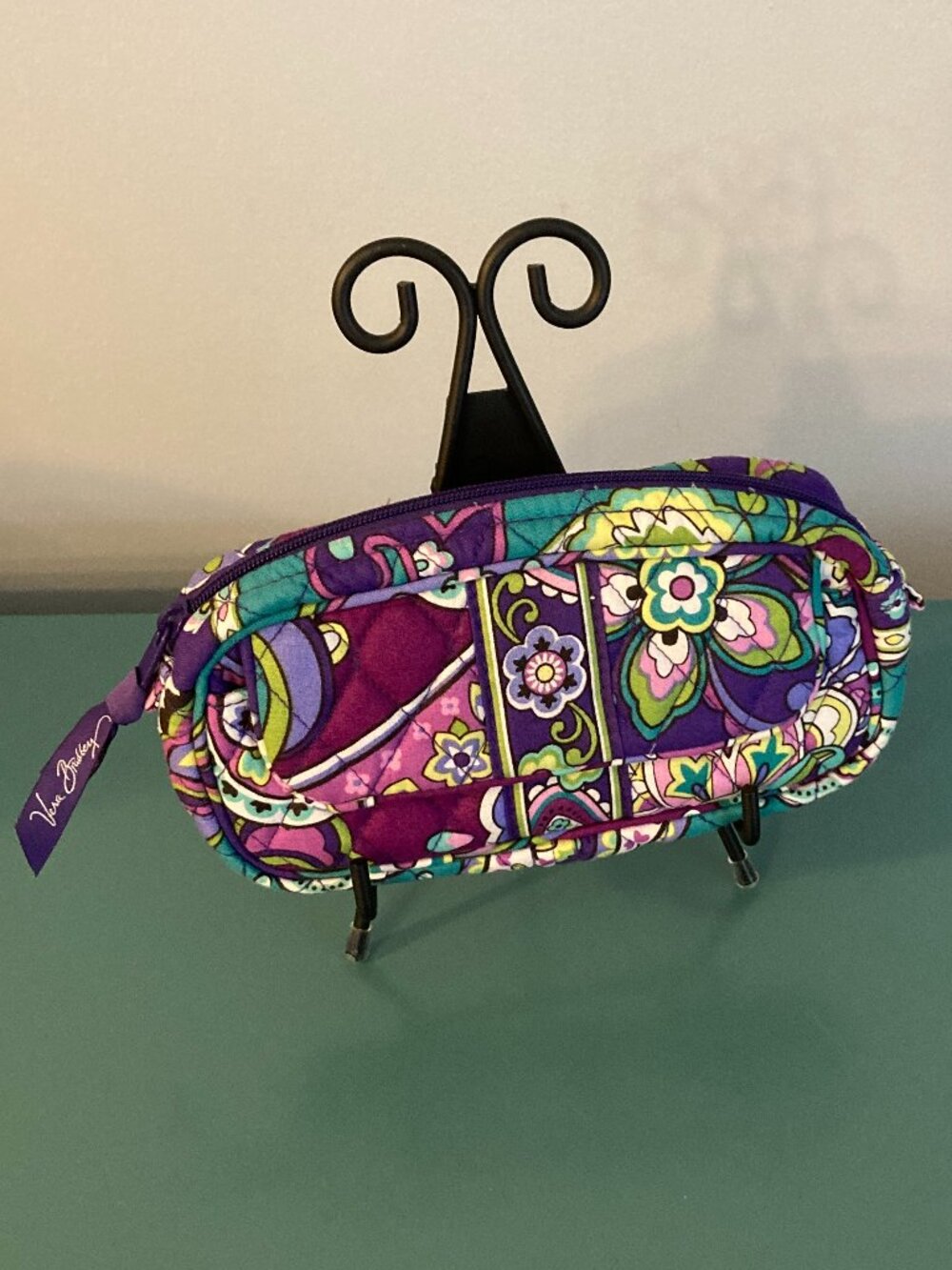 NWOT Vera Bradley Cosmetic Mirror Pouch Case in Heather Paisley